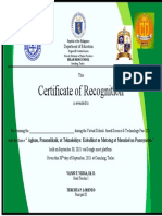 Certificate of Recognition WINNER