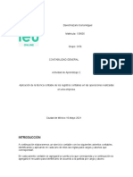 Actividad de Aprendizaje 2. Aplicación de La Técnica Contable de Los Registros Contables en Las Operaciones Realizadas en Una Empresa David Soria