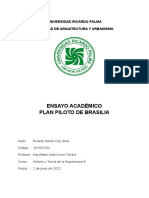 Ensayo Académico Plan Piloto de Brasilia