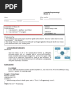 Computer Programming 1 - Module 2