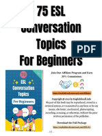 75 ESL Conversation Topics in English For Beginners (Free Version)