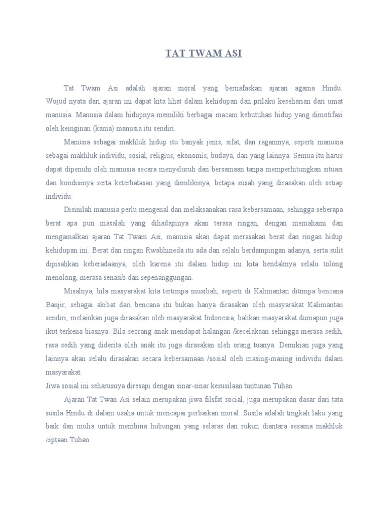 Tat Twam Asi 1 | PDF | Pengembangan Diri