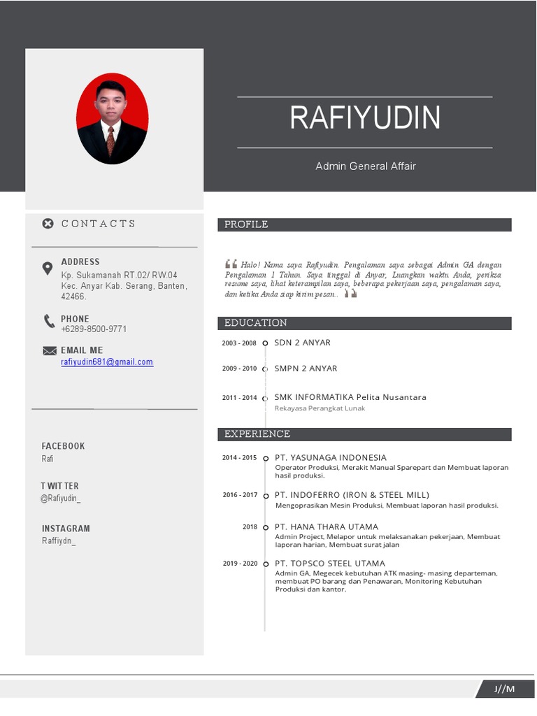 Profil dan Pengalaman Rafiyudin | PDF