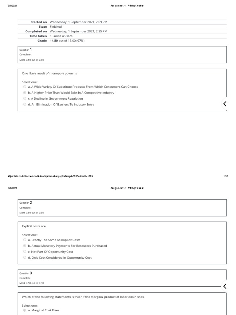 Assignment - 1 - Principles of Economics | PDF | Monopoly | Price ...