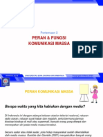 Peran & Fungsi Komunikasi Massa: Pertemuan 2