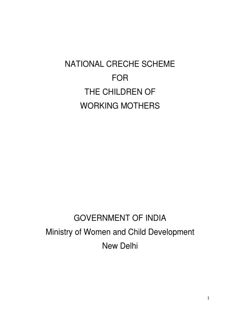 National Crèche Scheme for Working Mothers | PDF | Child Care