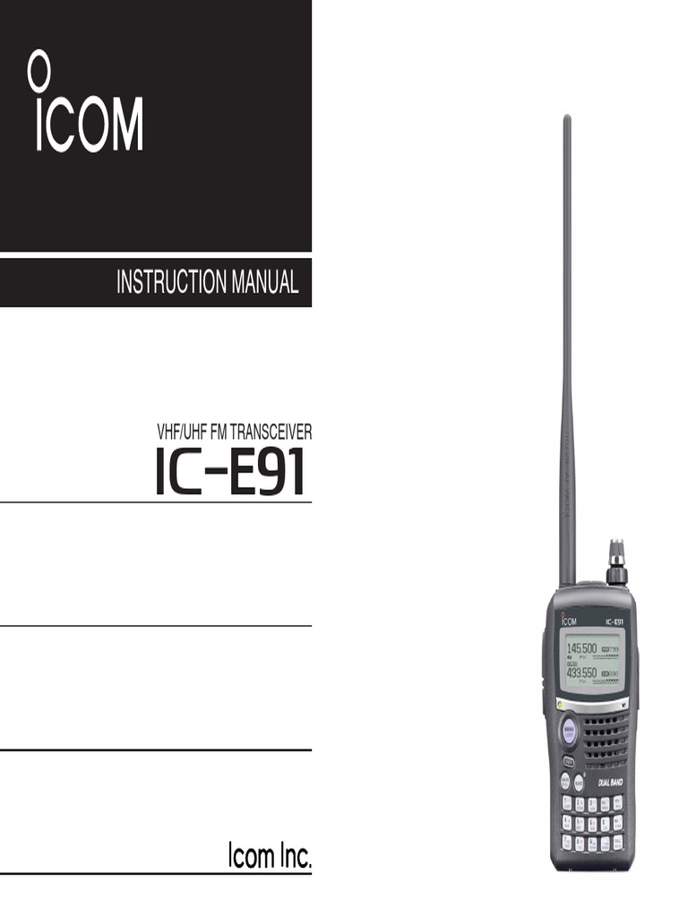 Instruction Manual Vhf/Uhf FM Transceiver PDF Battery Charger