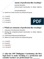 Which Are Elements of Profession Like Teaching?