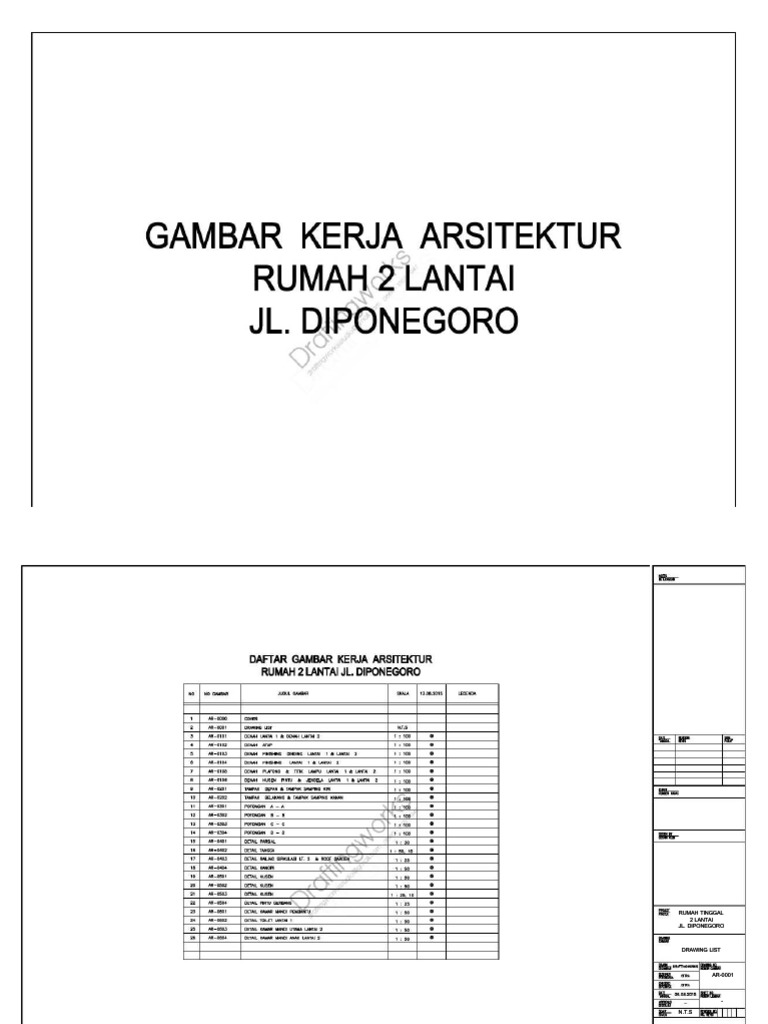 Gambar Kerja Rumah Lengkap | PDF