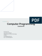 Computer Programming: (Lecture 8)
