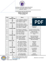 2021 Weekly Value Focus Schedule