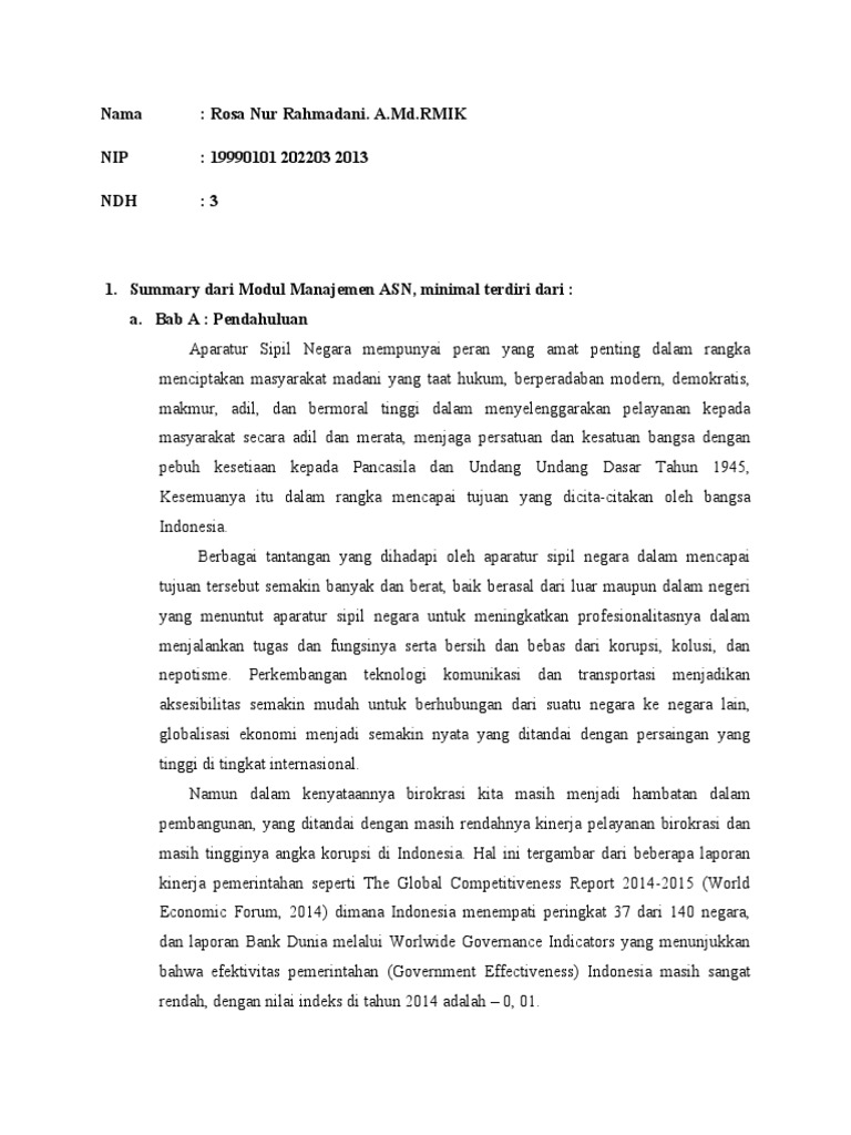 Rangkuman Manajemen dan Smart ASN | PDF | Ilmu Sosial