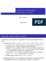 Corso Di Informatica Multimediale: Gestione Delle Eccezioni in Javascript