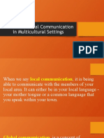 Local and Global Communication in Multicultural Settings