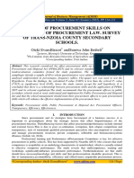 Effect of Procurement Skills On Application of Procurement Law. Survey of Trans-Nzoia County Secondary Schools