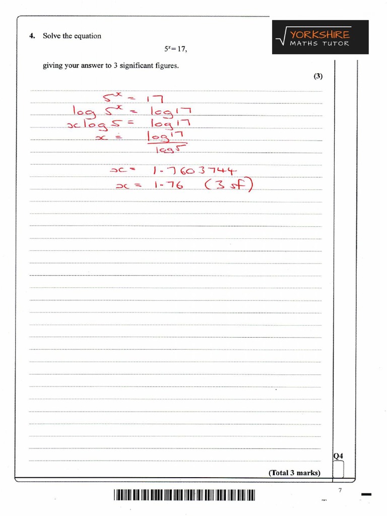 Logarithms Answers PDF