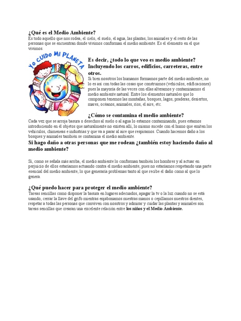 Qué Es El Medio Ambiente | PDF