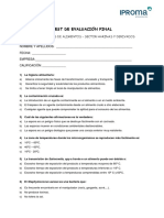 Evaluación final manipuladores alimentos