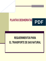 Requerimientos para el transporte de gas natural y deshidratación