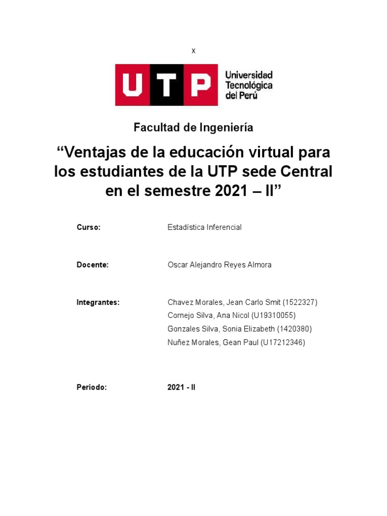 Ventajas de La Educación Virtual para Los Estudiantes de La UTP en El ...