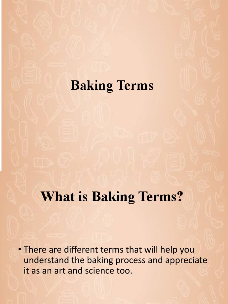 Baking Terms PDF Custard Dough