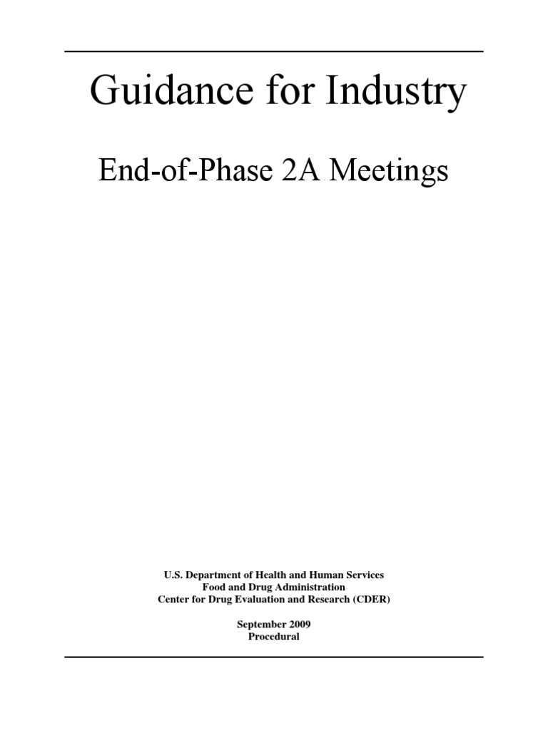 FDA Guidance End of Phase 2 Meetings 9-09 | PDF | Self-Improvement