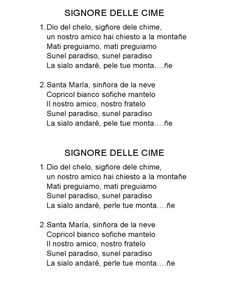 Signore Delle Cime Pdf