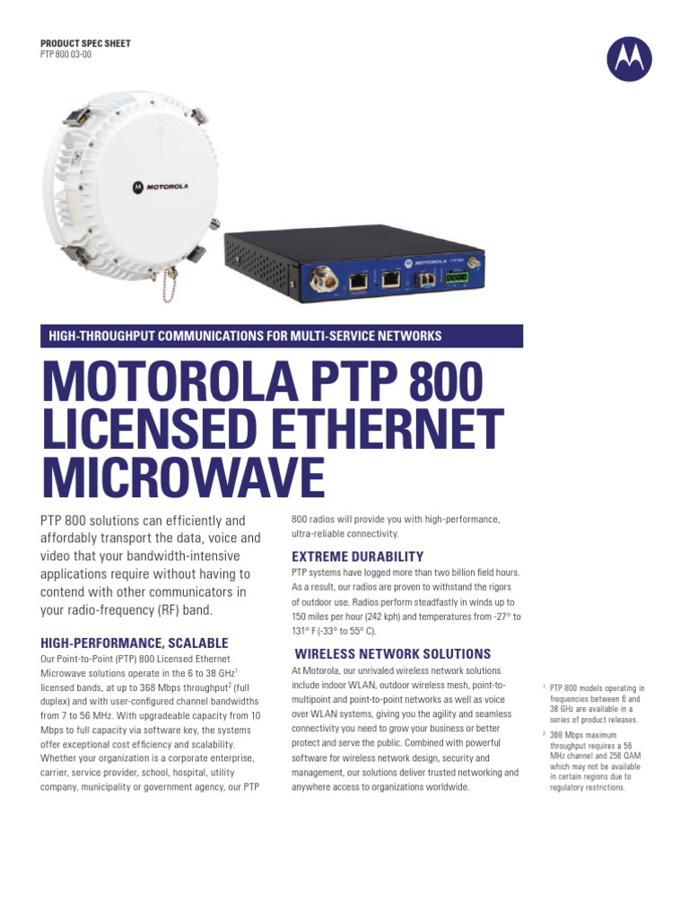 PTP 800 - Transmisor | PDF | Wireless Lan | Radio