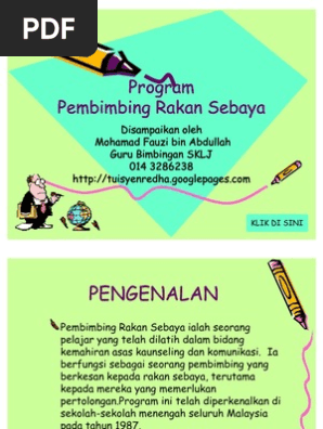Program Pembimbing Rakan Sebaya Pdf