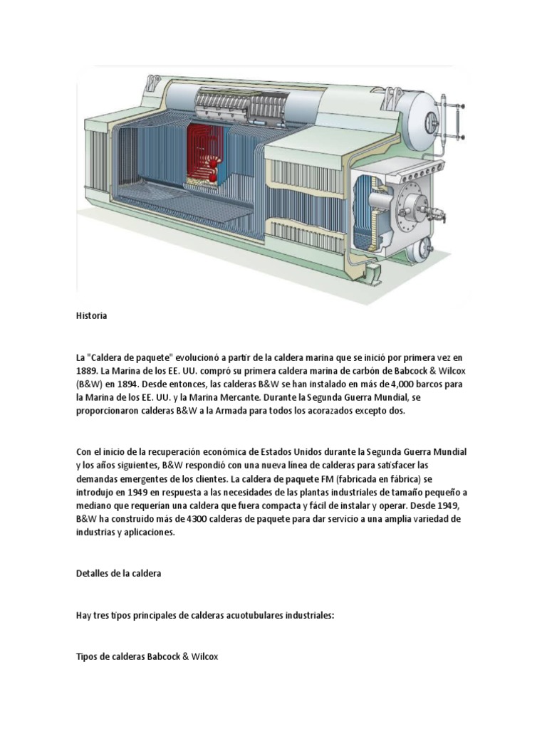 Calderas Babcock & Wilcox: Historia y Tipos | PDF | Caldera | Gas natural