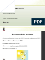 Apresentação da disciplina Cálculo Diferencial e Integral 1