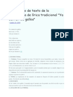 Comentario de Texto de La Cancioncilla de Lírica Tradicional