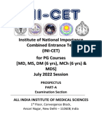 Final Prospectus Part - A Ini-Cet PG July 2022 Session Information Brochure As On 25-05-2022