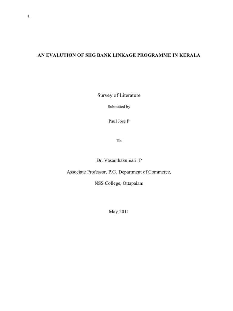 Dissertation report on microfinance