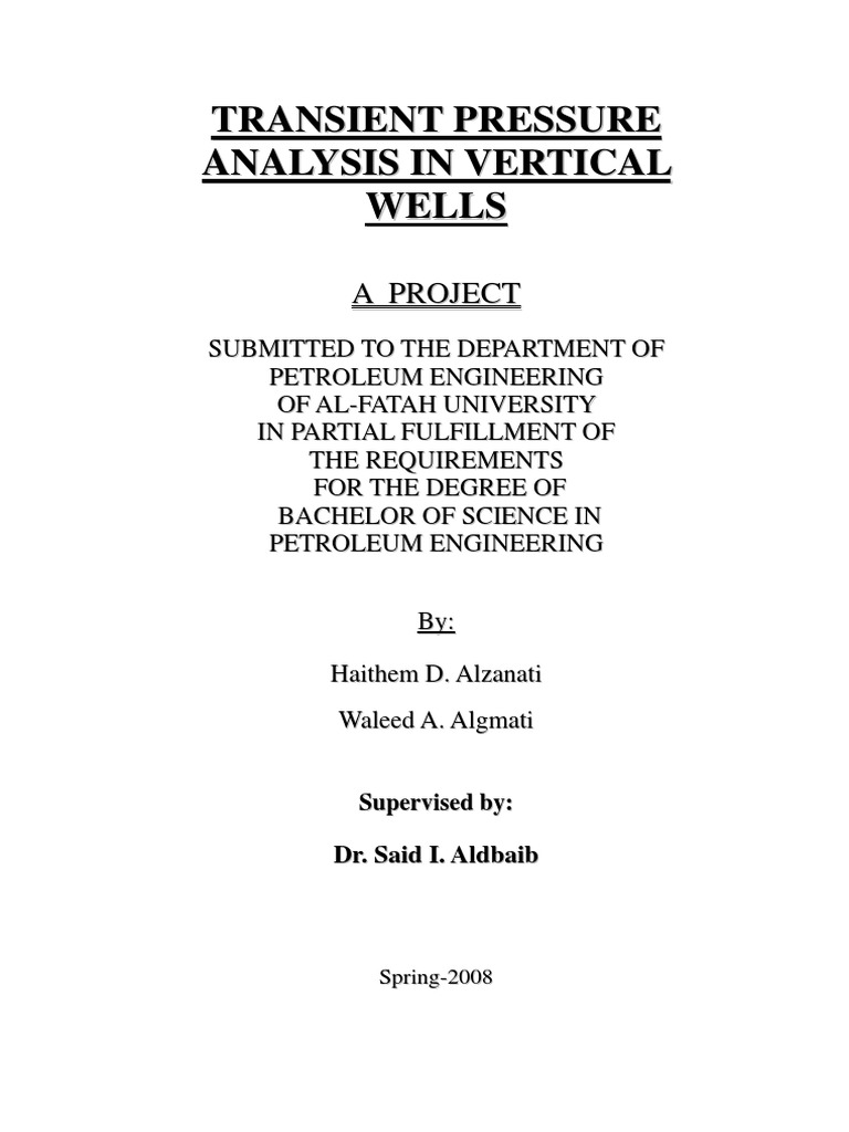 Vertical Well Transient Pressure Analysis | PDF | Petroleum Reservoir ...