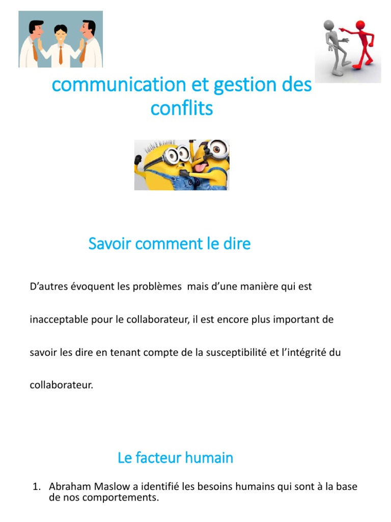 Communication et gestion des conflits | PDF | Résolution de conflit ...