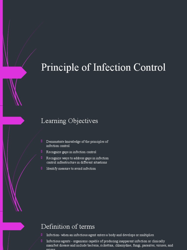 Principle of Infection Control PDF Infection Pathogen