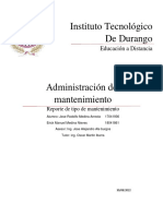 reporte de tipos de mantenimiento