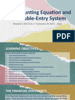 MODULE 2 The Accounting Equation and The Double-Entry System