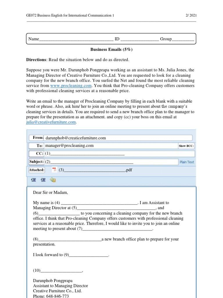 Business Emails - Assignment5% | PDF | Career & Growth
