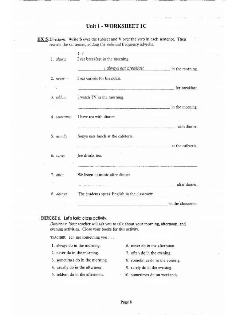 Revision Present Simple Present Continuous and Past Simple | PDF