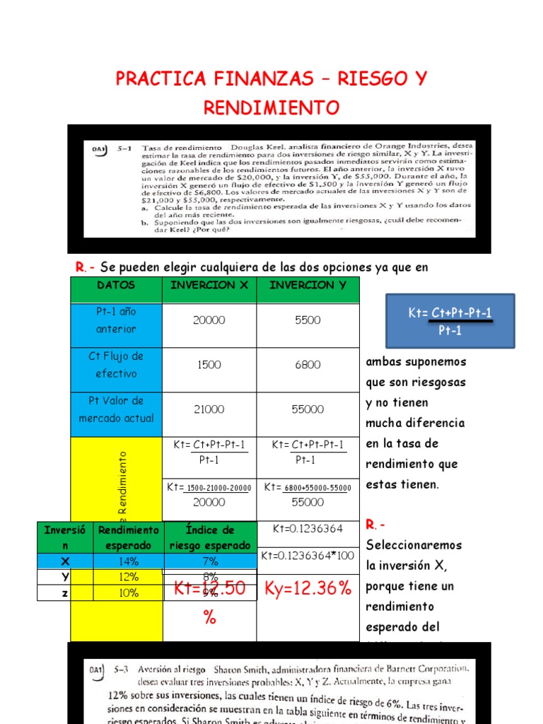 Riesgo y Rendimiento en Inversiones Financieras | PDF | Economias | Dinero