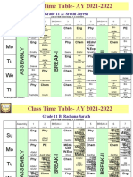 Grade 11 Timetable