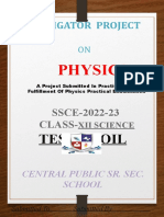 Investigator Project: Physics