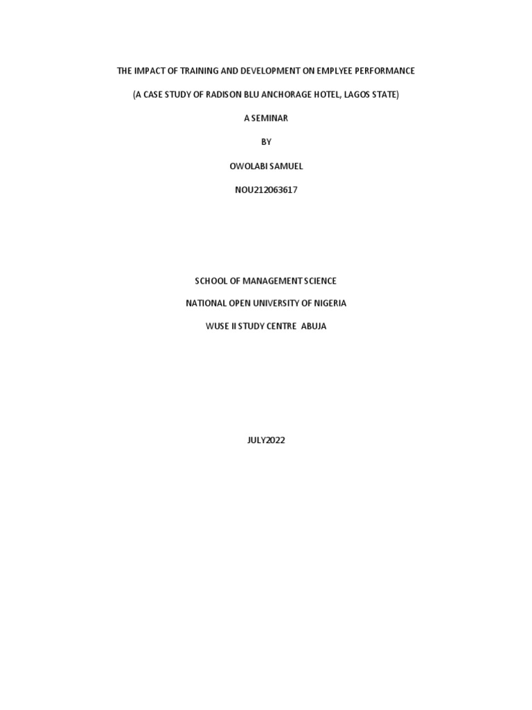 Impact of Training on Employee Performance | PDF | Employment | Human ...
