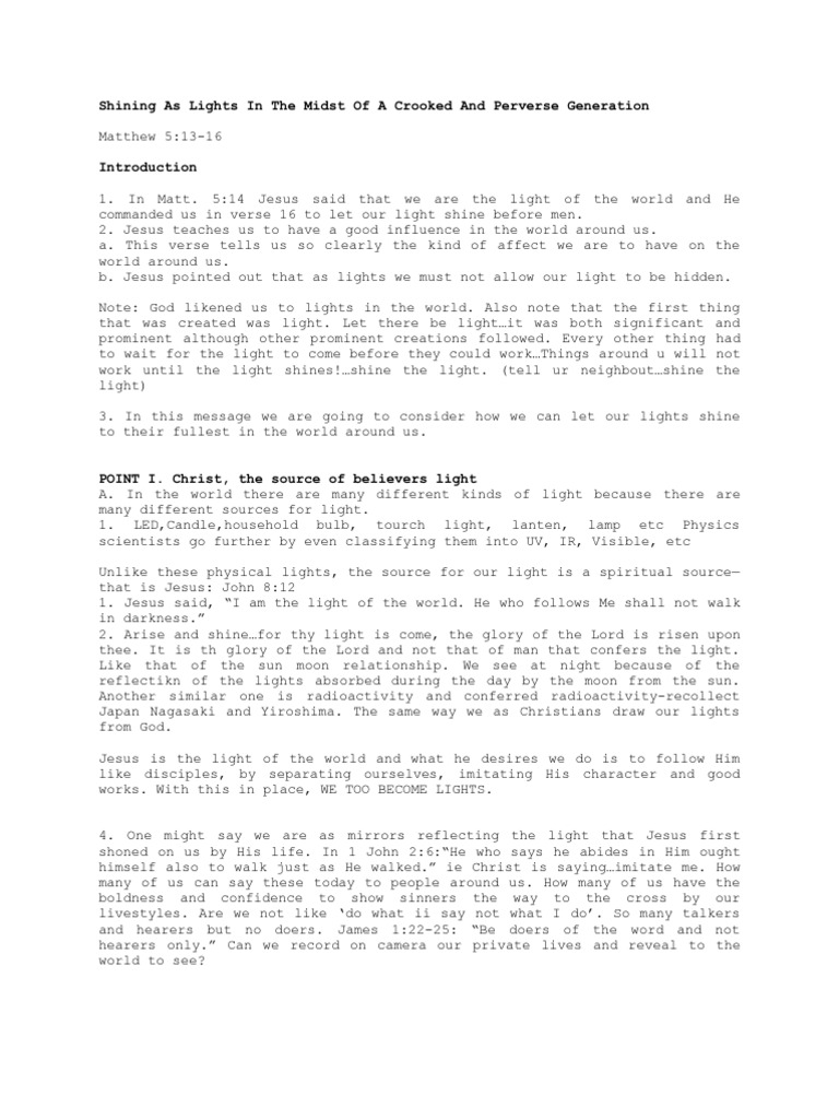 Let Your Light Shine Pdf