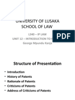 Unit 12 - Introduction To Patents