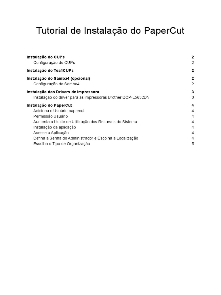 Tutorial Instalação PaperCut | PDF | Ciência da Computação ...
