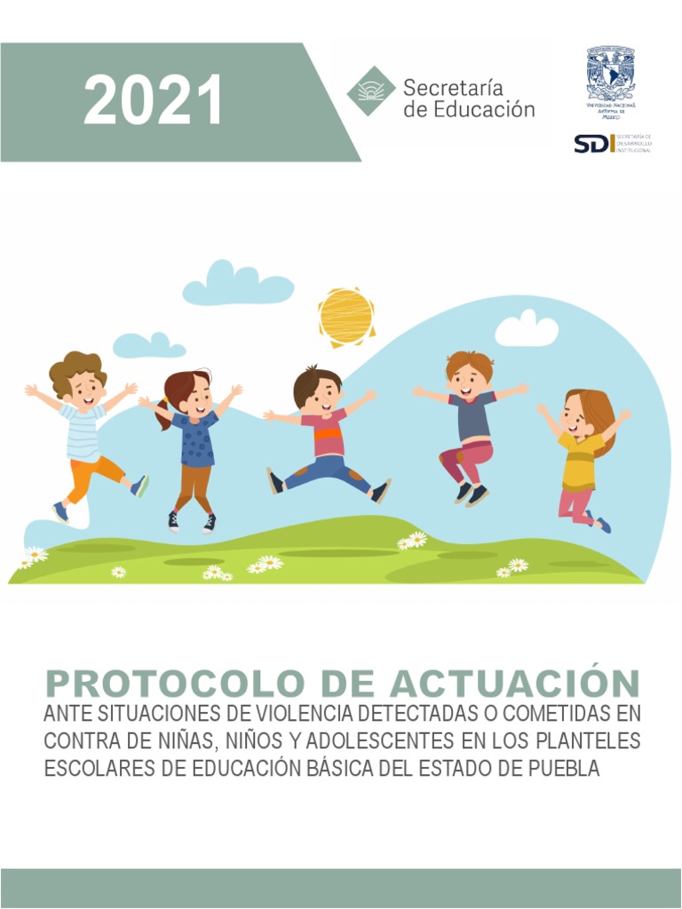 Protocolo de Actuación Escolar Puebla | PDF | Abuso infantil | Violencia