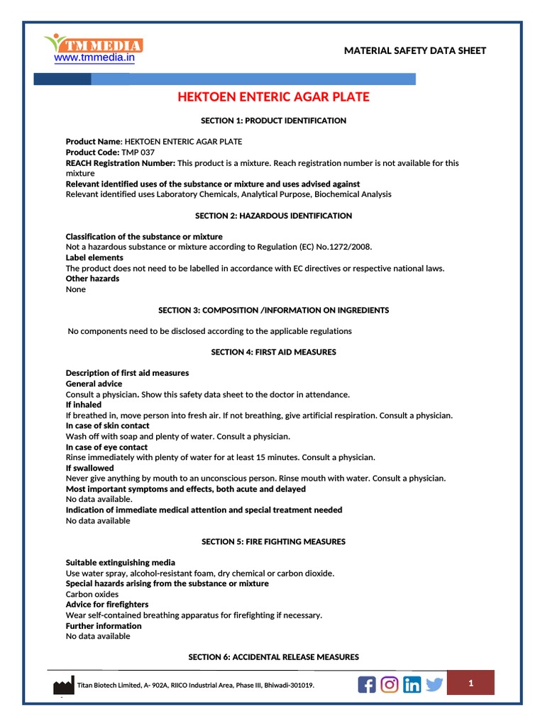 hektoen-enteric-agar-plate-msds-tmp-037-pdf-dangerous-goods